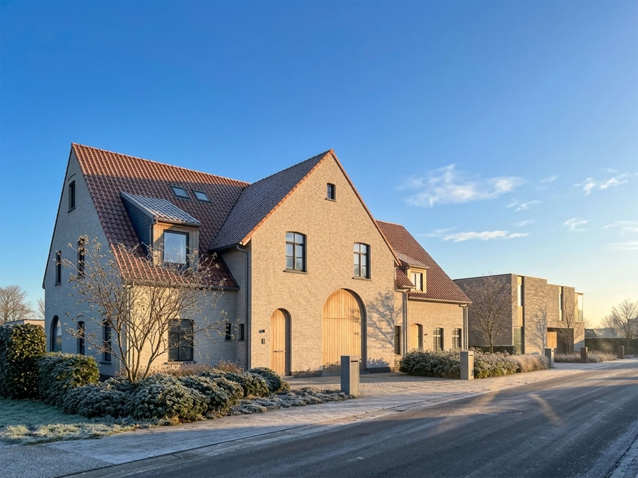 Exterieur met warm avondlicht